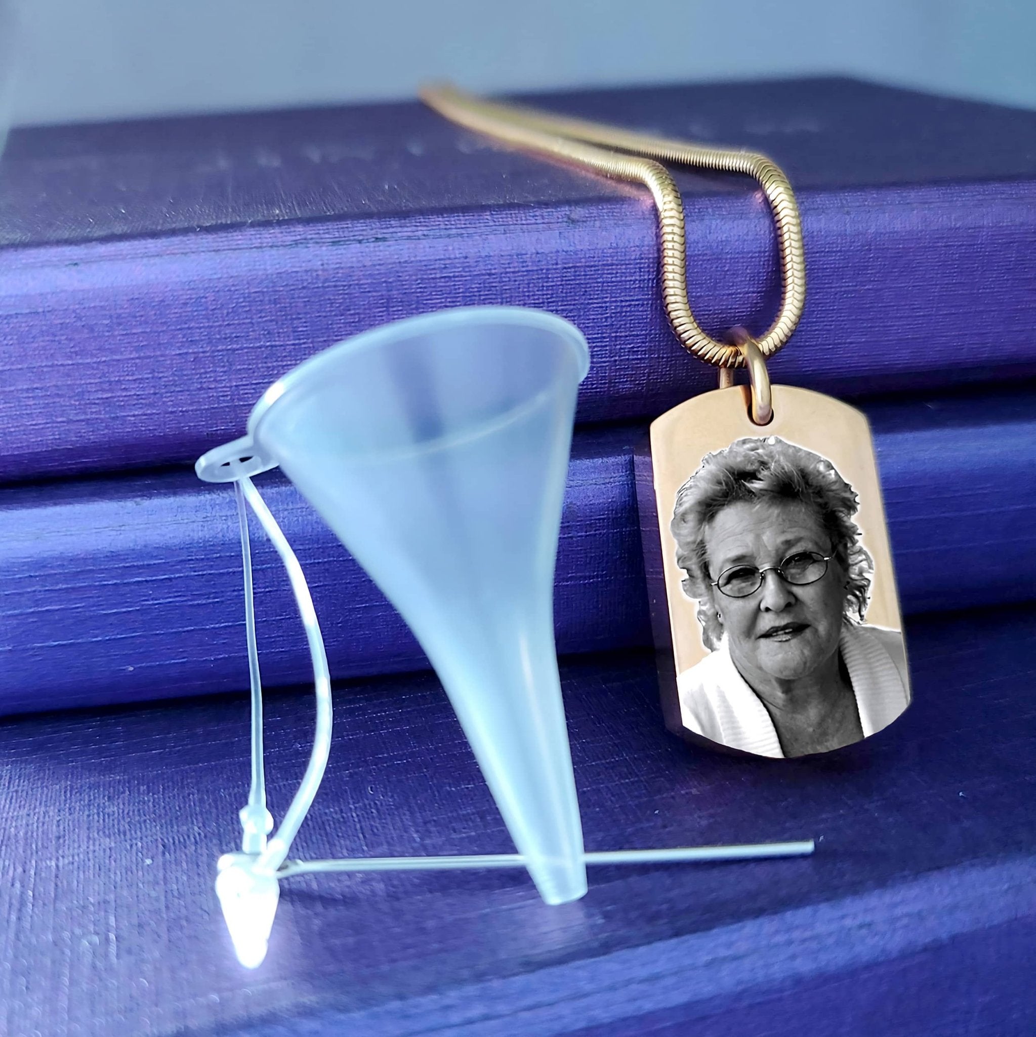 Memory Photo Tag Personalised Cremation Necklace - Photo Jewellery by Belle Fever