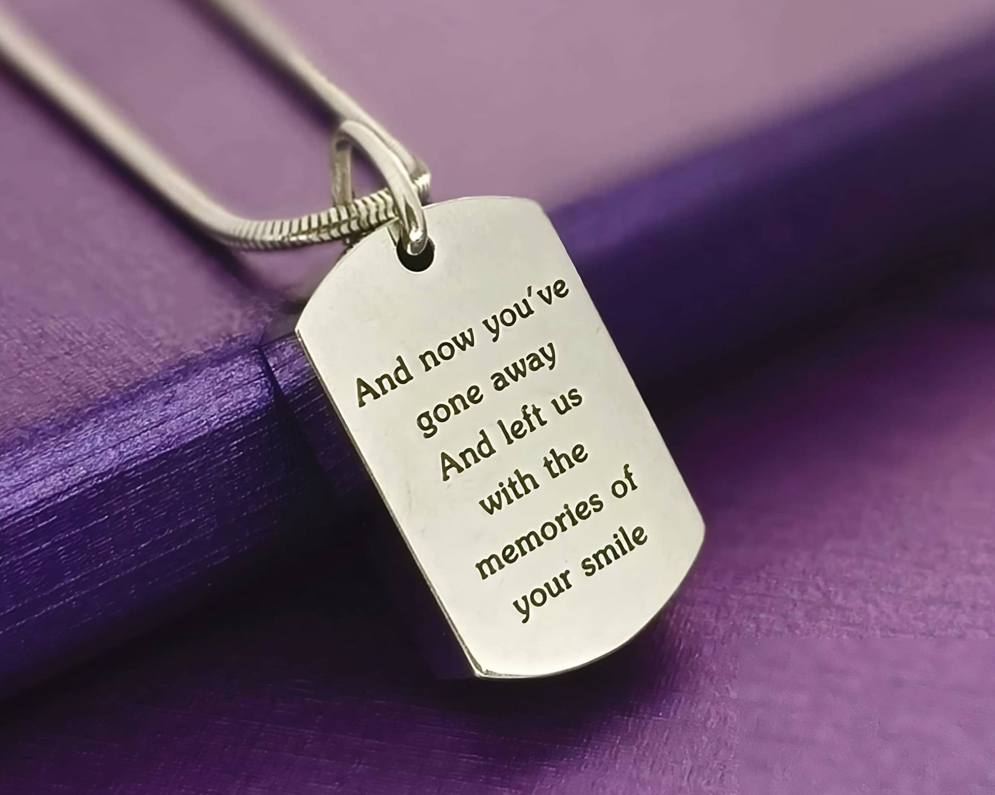 Memory Tag Personalised Cremation Necklace - Memorial & Cremation Jewellery by Belle Fever