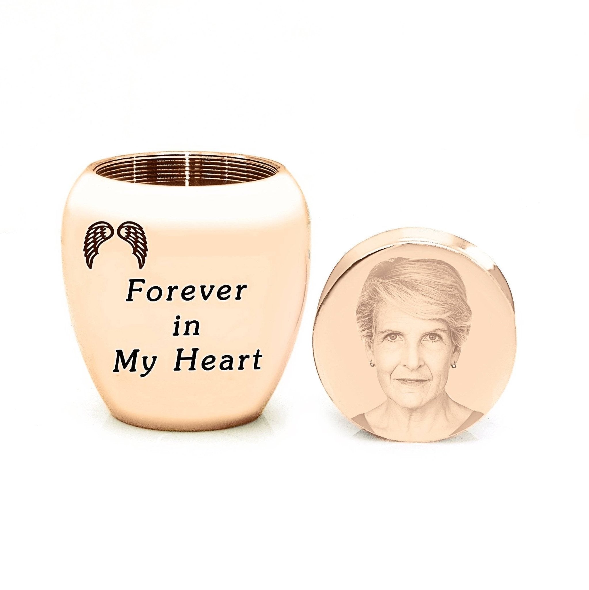 MINI Personalised Photo Keepsake Urn in Luxury Gift Box - Photo Jewellery by Belle Fever