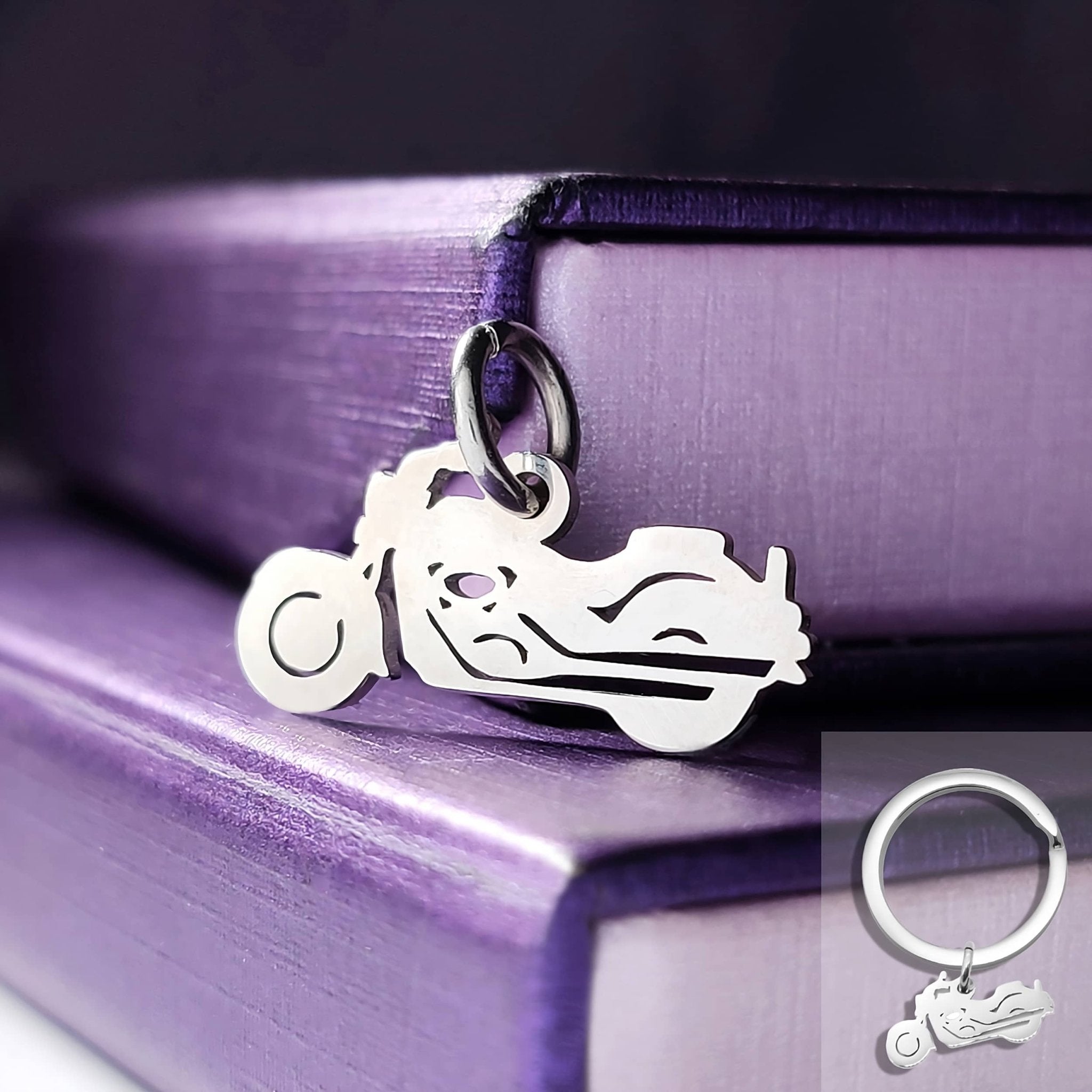 Motorbike Charm for Keyring - Keyrings by Belle Fever