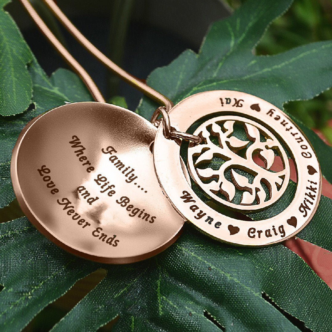 My Family Tree Dome Necklace - Family Tree Necklaces by Belle Fever
