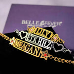 Name Bracelet (Birthstones Optional) - Bangles & Bracelets by Belle Fever