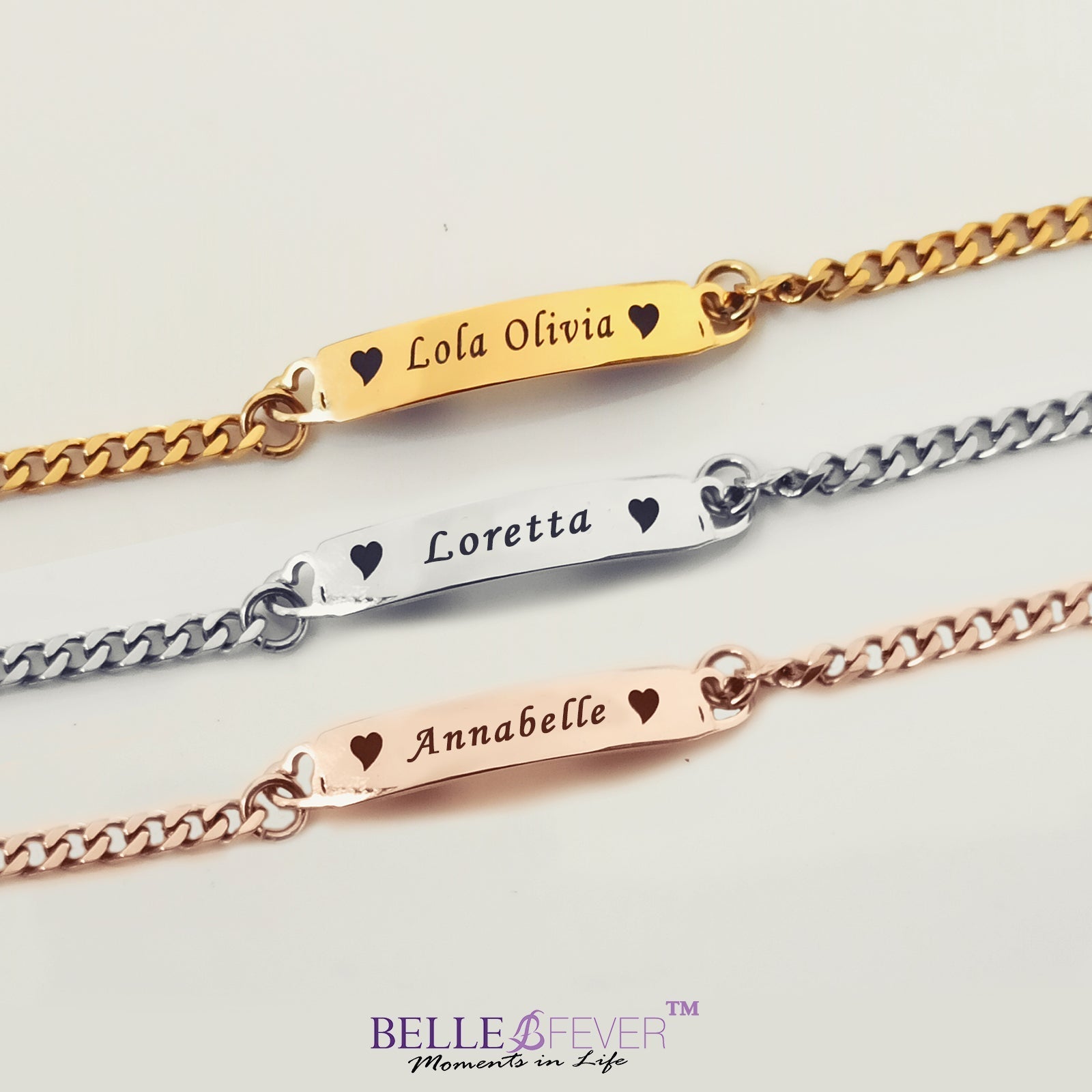 Personalised Heart Bracelet - Bangles & Bracelets by Belle Fever