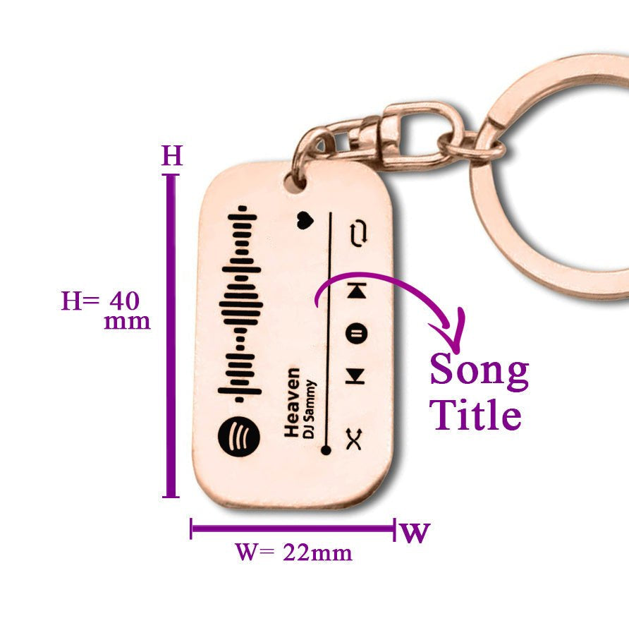 Personalised Music Tag Keyring - Music Tags by Belle Fever