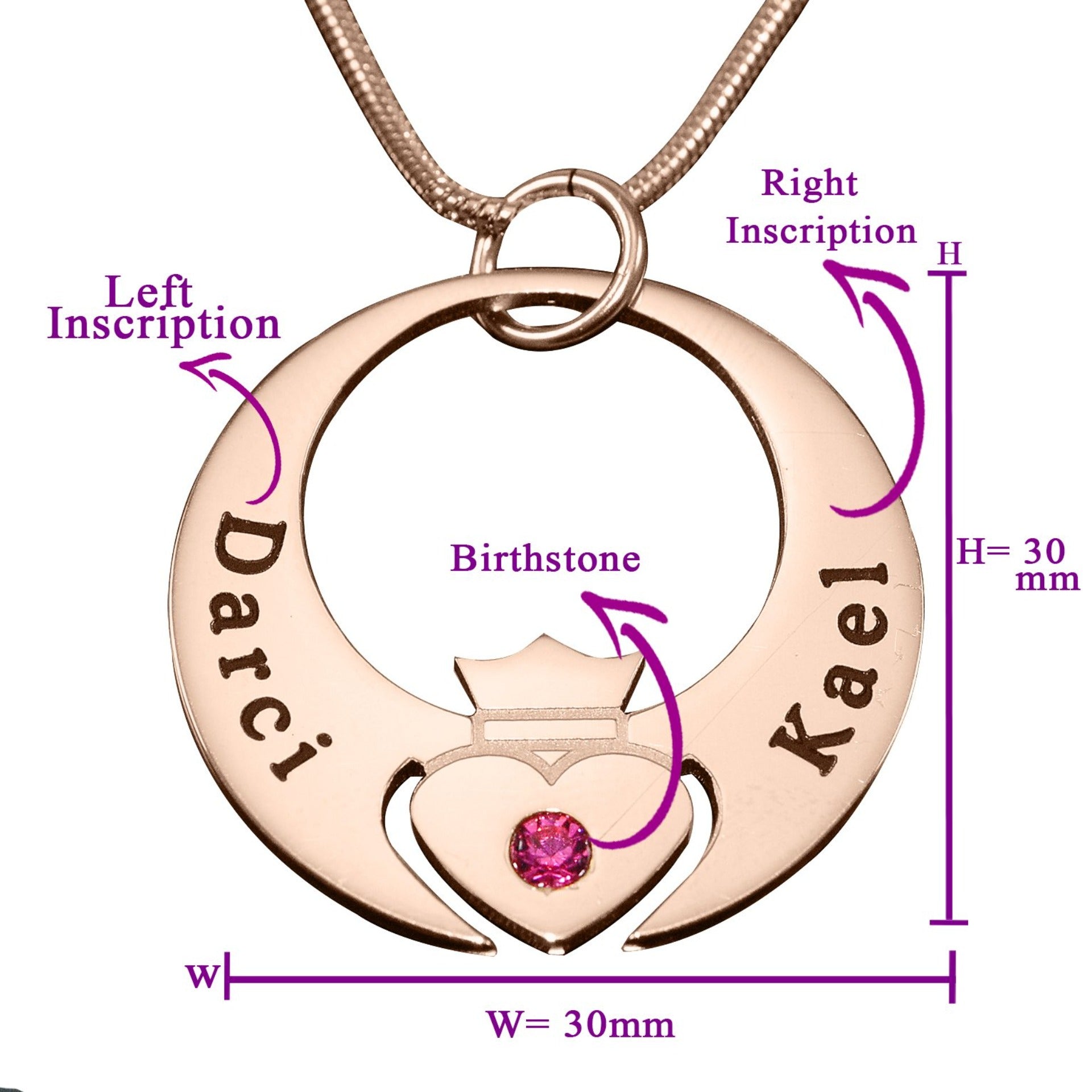 Queen of My Heart Necklace - Mothers Jewellery by Belle Fever