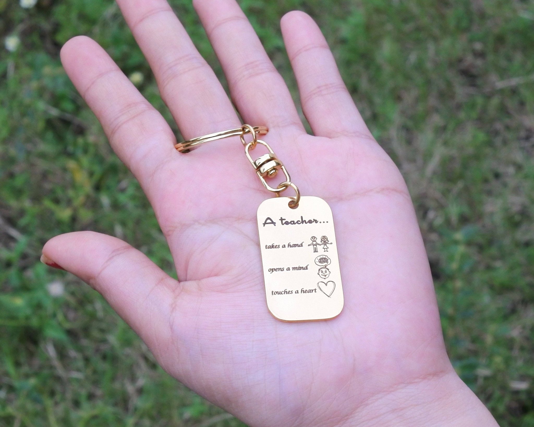 Teacher's Heart Tag Keyring - Keyrings by Belle Fever