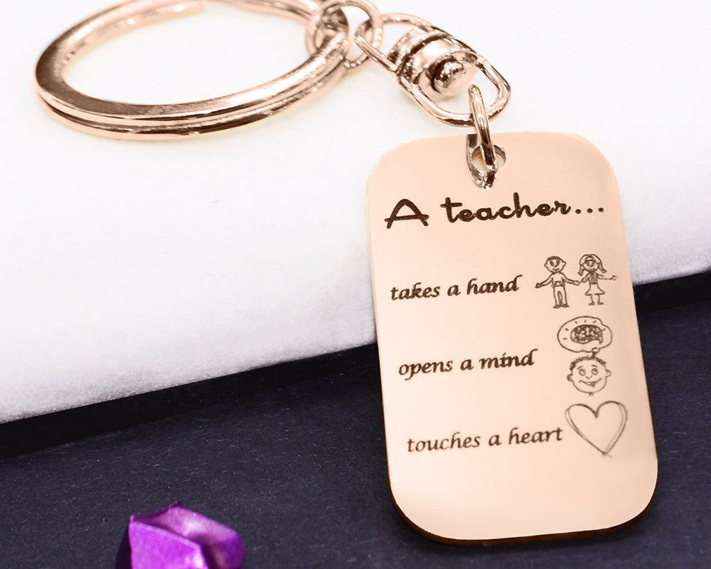 Teacher's Heart Tag Keyring - Keyrings by Belle Fever