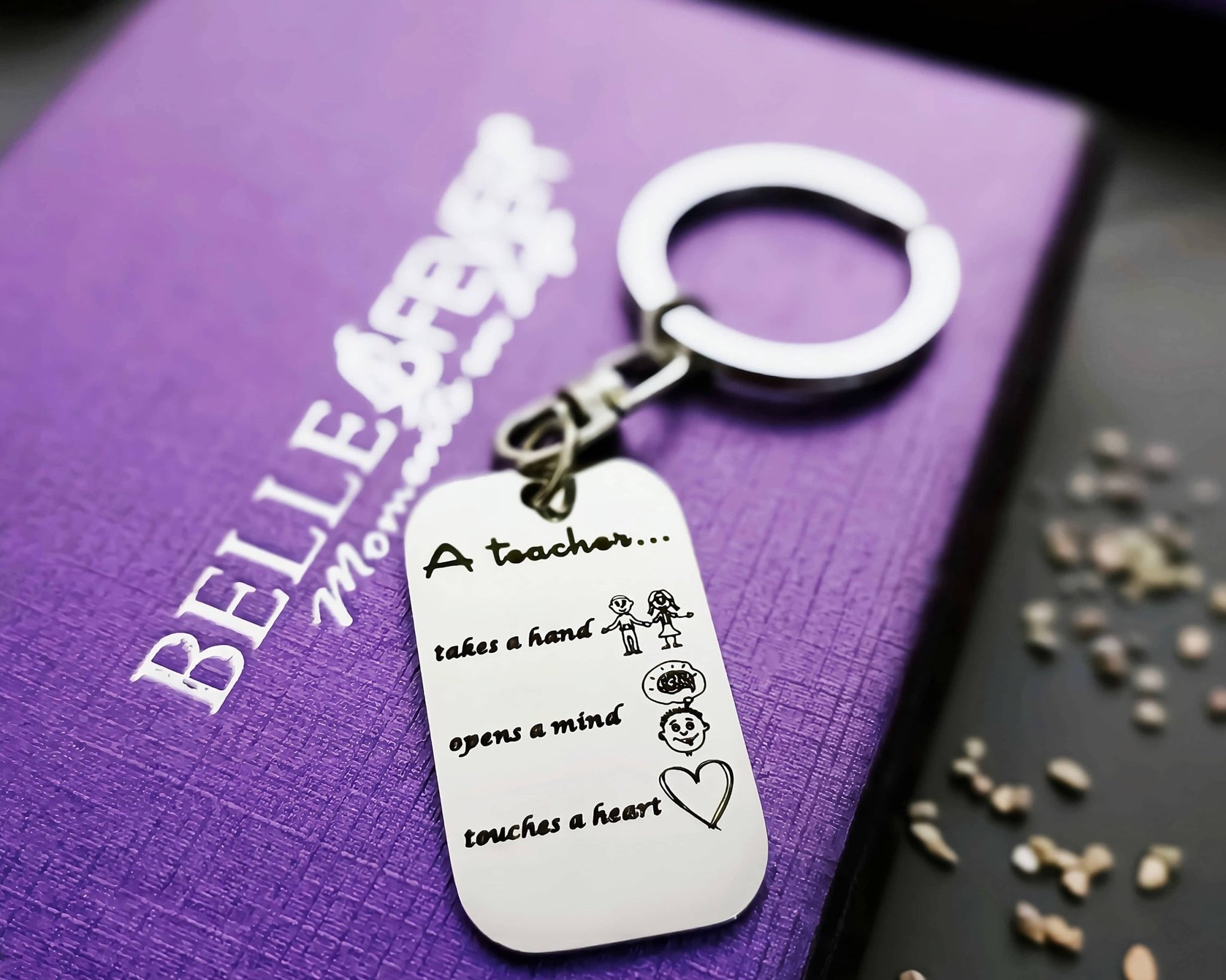 Teacher's Heart Tag Keyring - Keyrings by Belle Fever