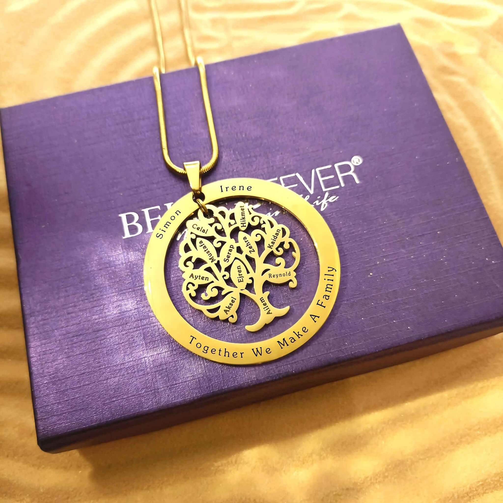 Tree of My Life Washer | Personalised Necklace - Family Tree Necklaces by Belle Fever